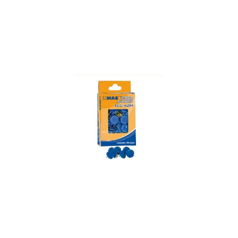 Caja de tachuelas c/100 azul marino MAE mod. TCC-AZM