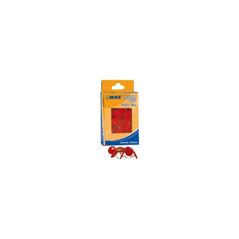 Caja de tachuelas c/100 rojo MAE mod. TCC-RJ