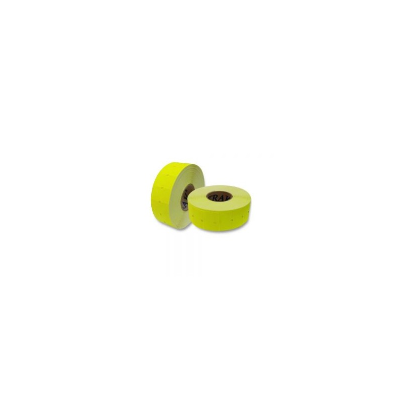 Rollo de etiquetas fluorescentes amarillo 12 x 21 mm mod. CODI