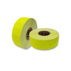 Rollo de etiquetas fluorescentes amarillo 12 x 21 mm mod. CODI